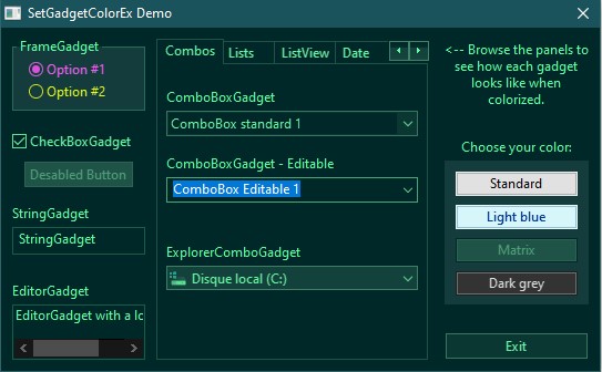 SetGadgetColorEx